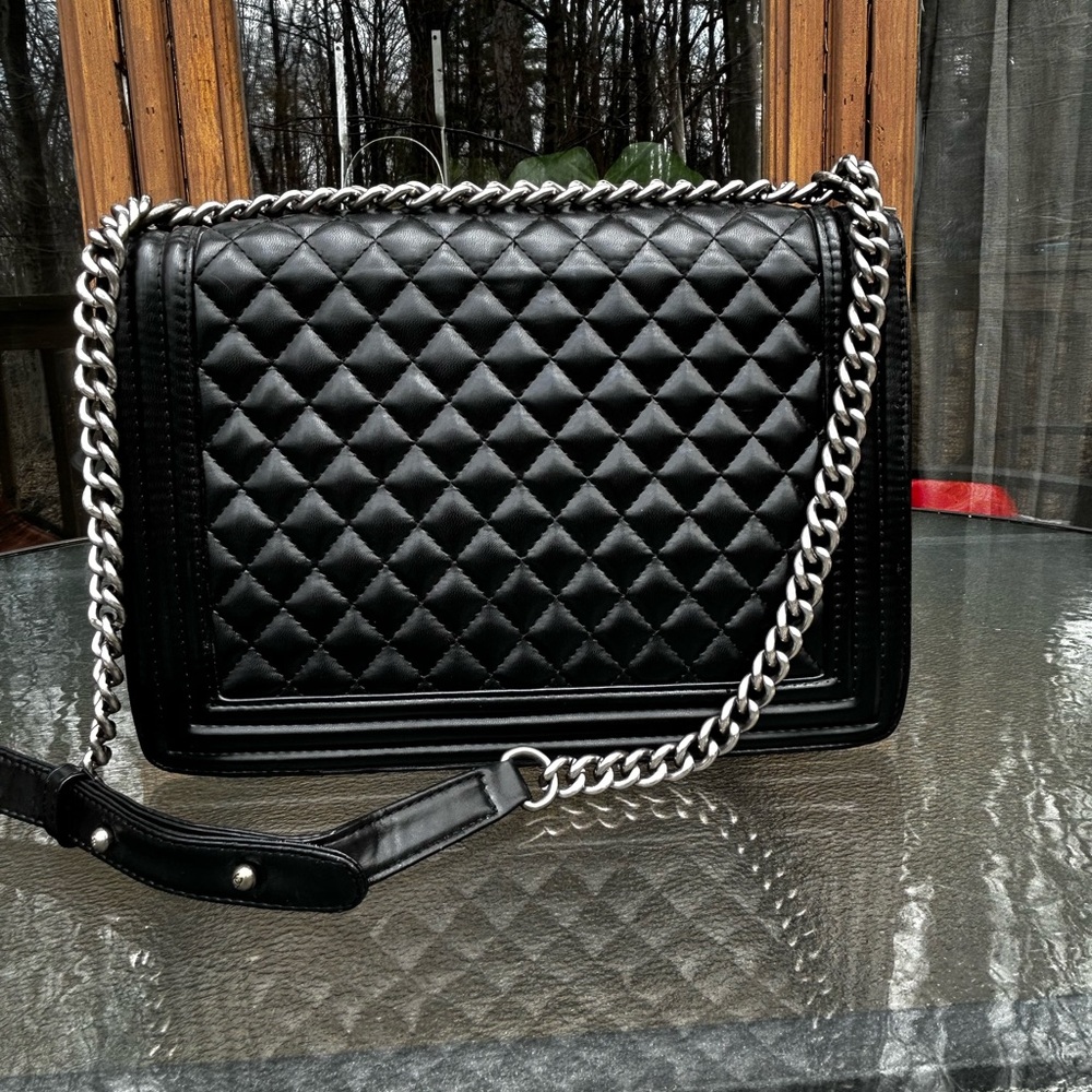 Black Quilted Chain-strap Shoulder Bag - Unbranded